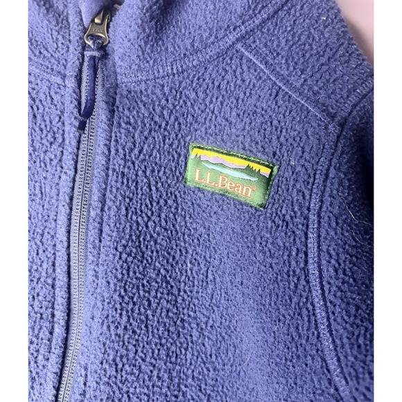 LL Bean Jacket Outdoors Coat Fleece Mountain Hiking Youth Large 6X/7 Blue - Picture 2 of 7